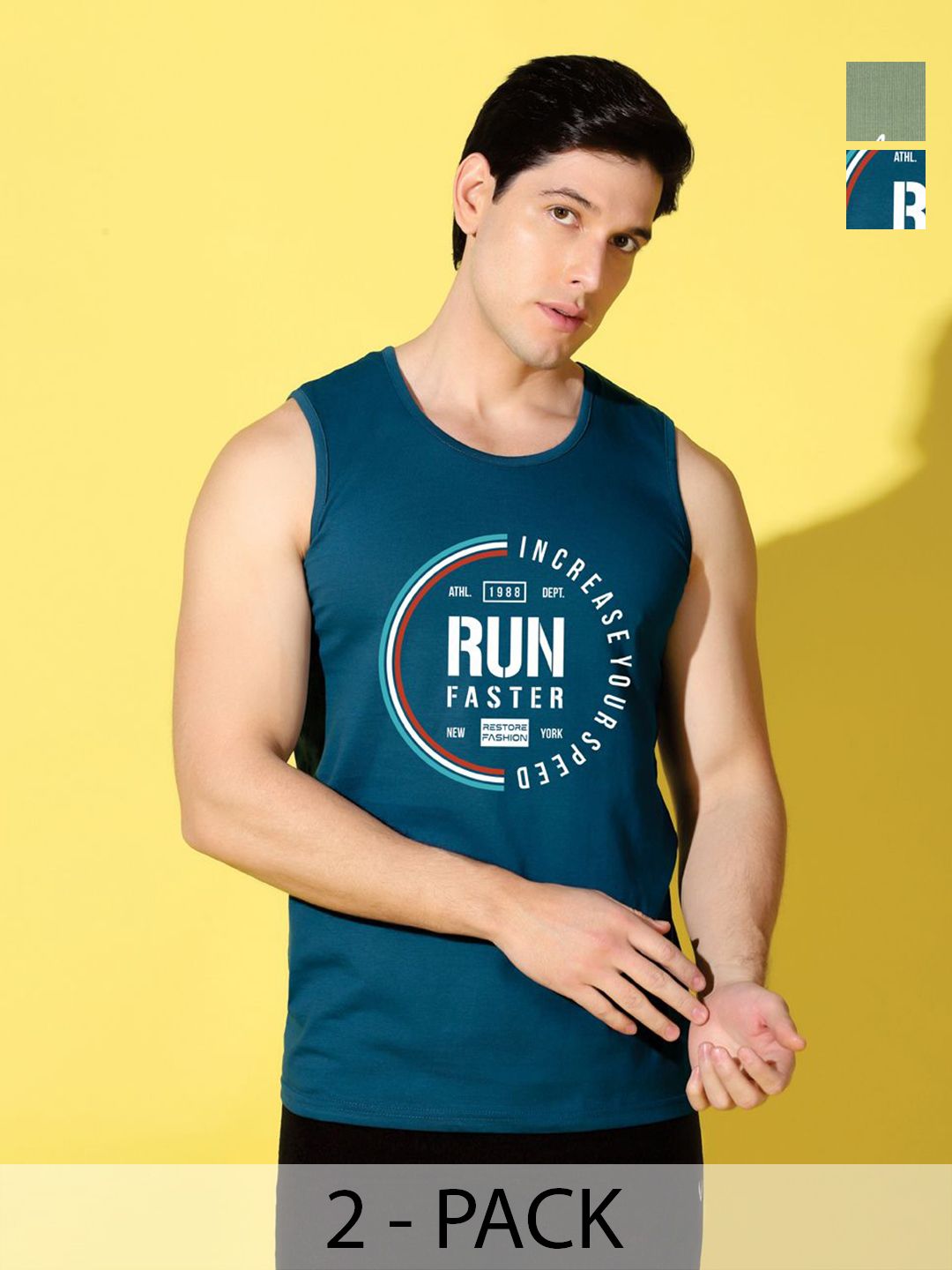 WOOSTRO Men Pack Of 2 Typography Printed Slim Fit T-shirt-picture-35