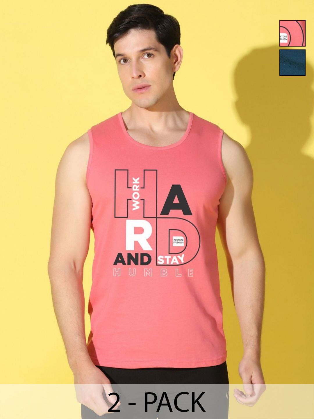 WOOSTRO Men Pack Of 2 Typography Slim Fit T-shirt-picture-20