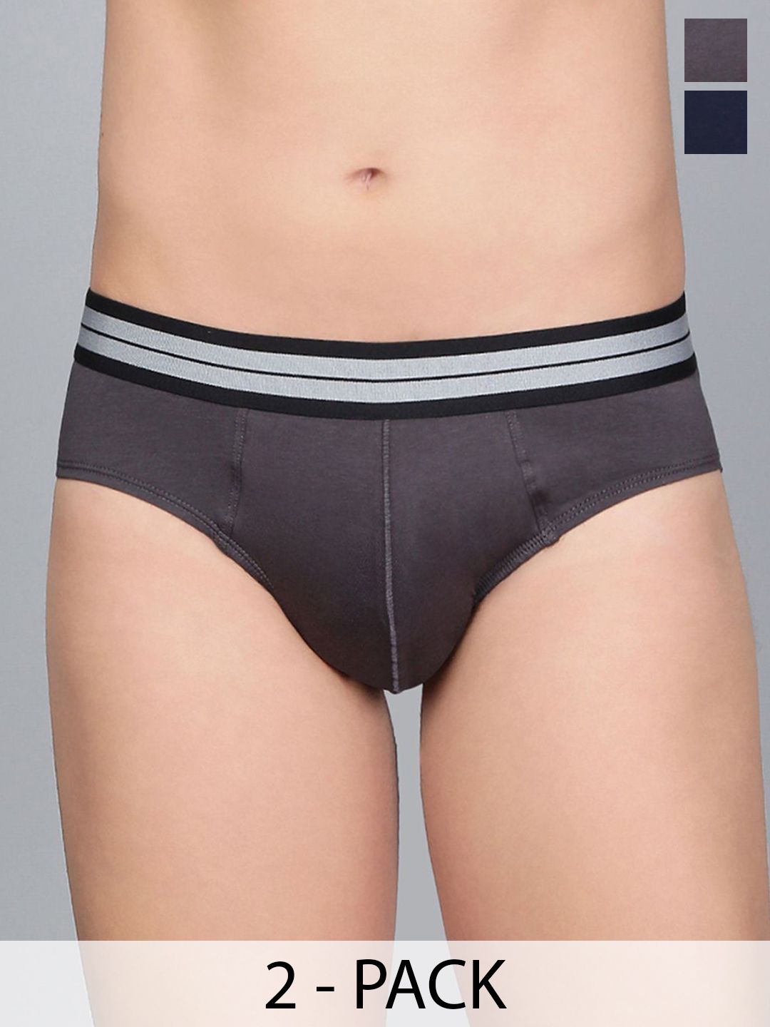 Mast & Harbour Pack Of 2 Ultra Soft Basic Briefs Mnh_003_BRF_LGRGB_NB_2PC-image-6