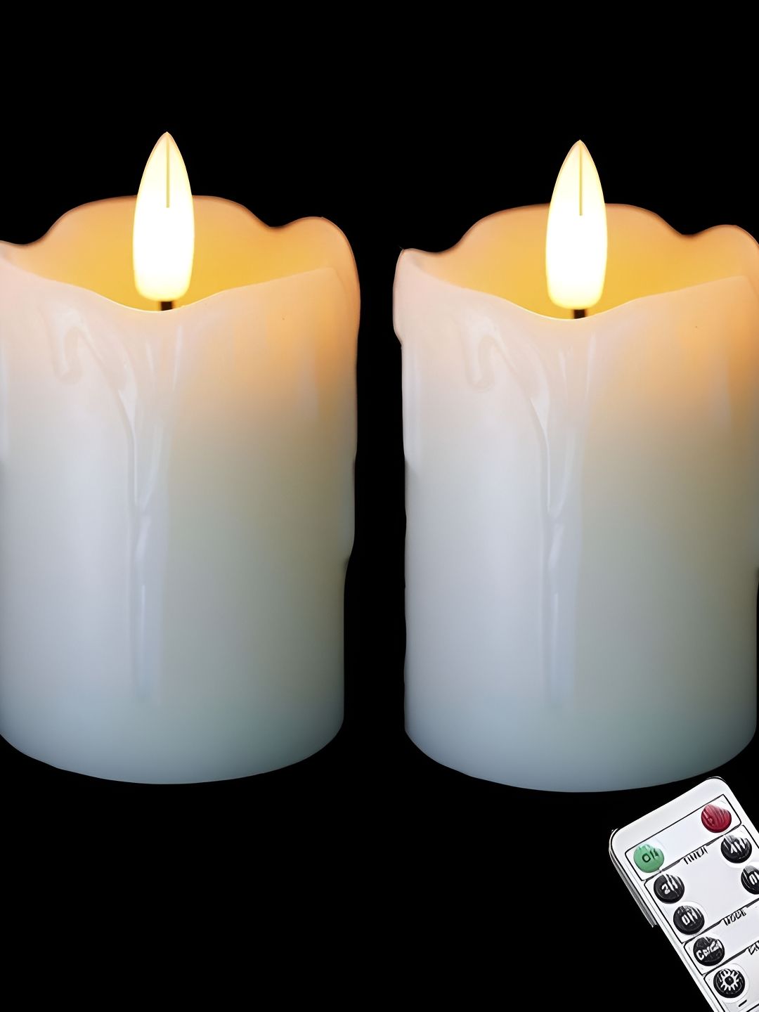 LTETTES White 2 Pieces Pillar Candle-picture-53
