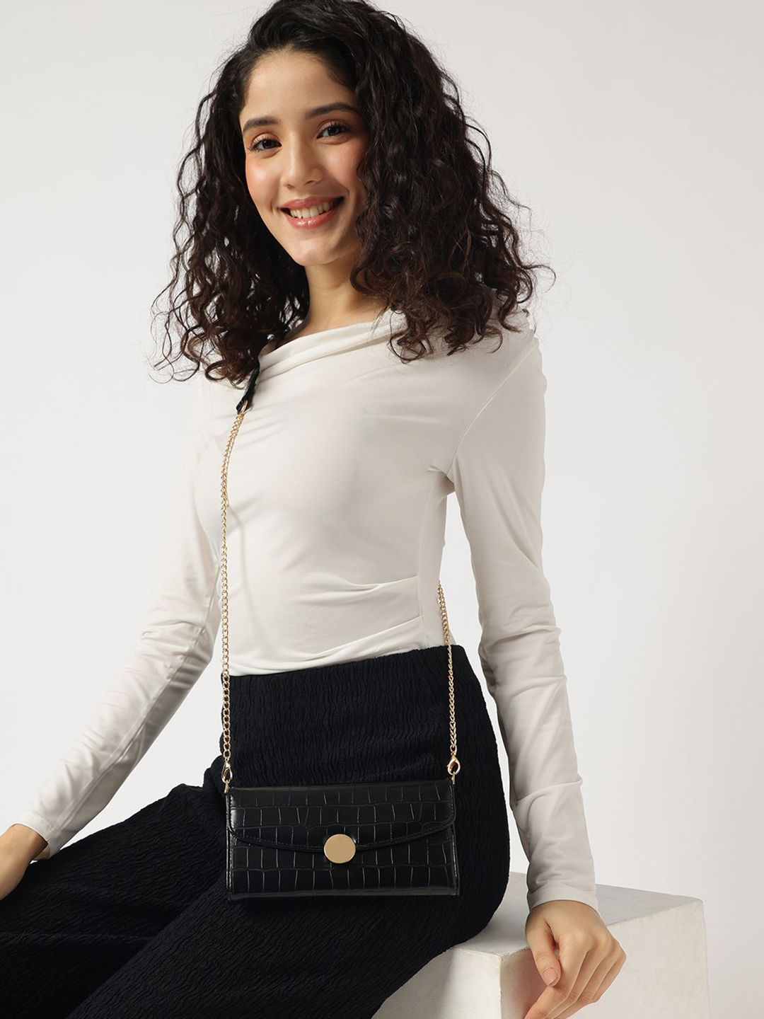 Fastrack Textured Envelope Clutch-image-37