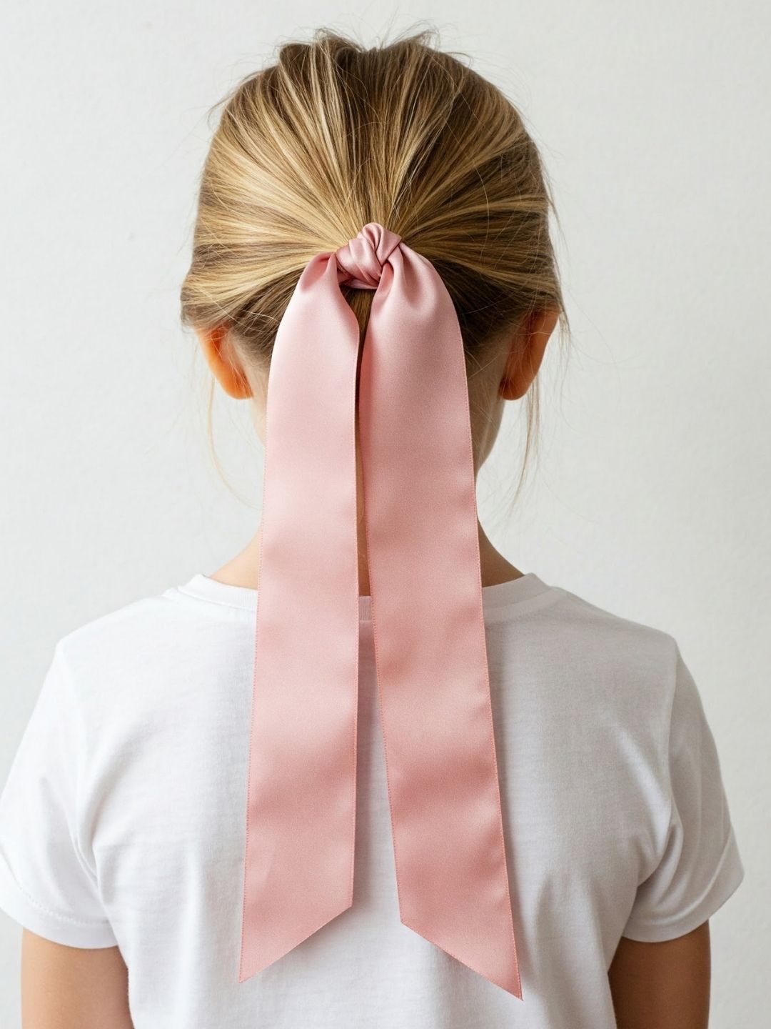 Mueras Girls Solid Bow Satin Silk Scrunchie-picture-18