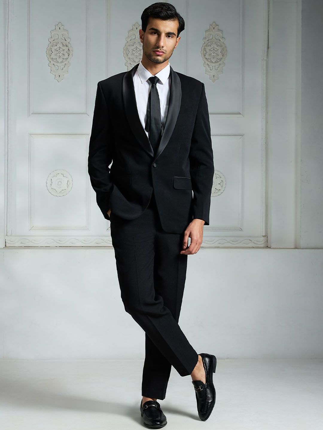 Rivaar By Rocky Star Men Shawl Collar Single Breasted Blazer-picture-13