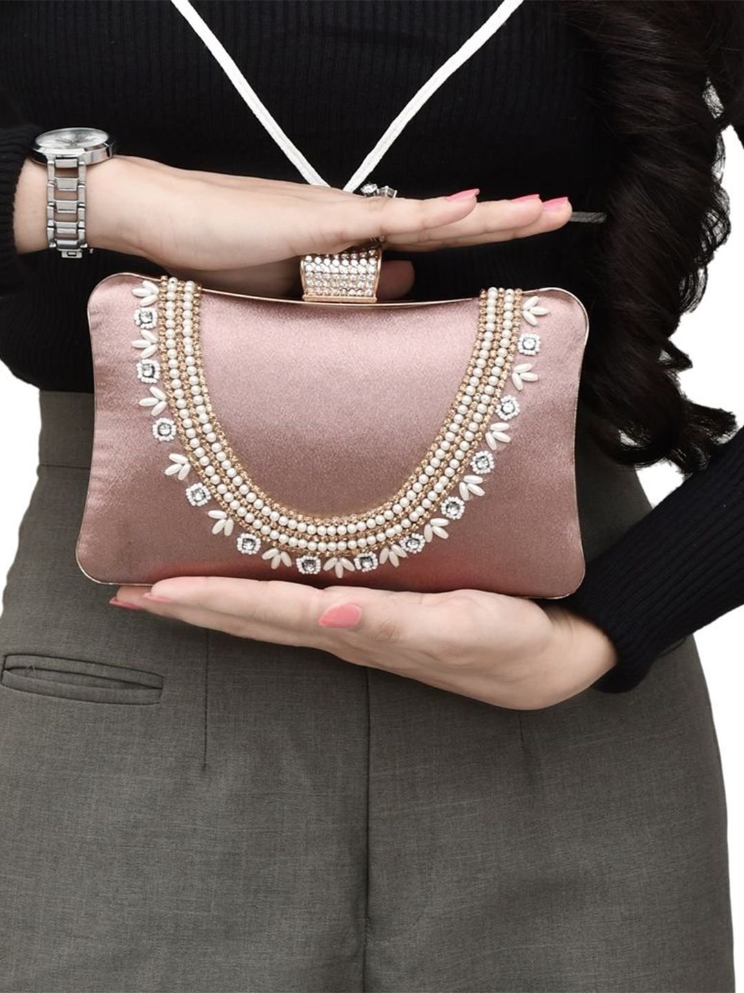 FOR THE BEAUTIFUL YOU Embellished Box Clutch-picture-35