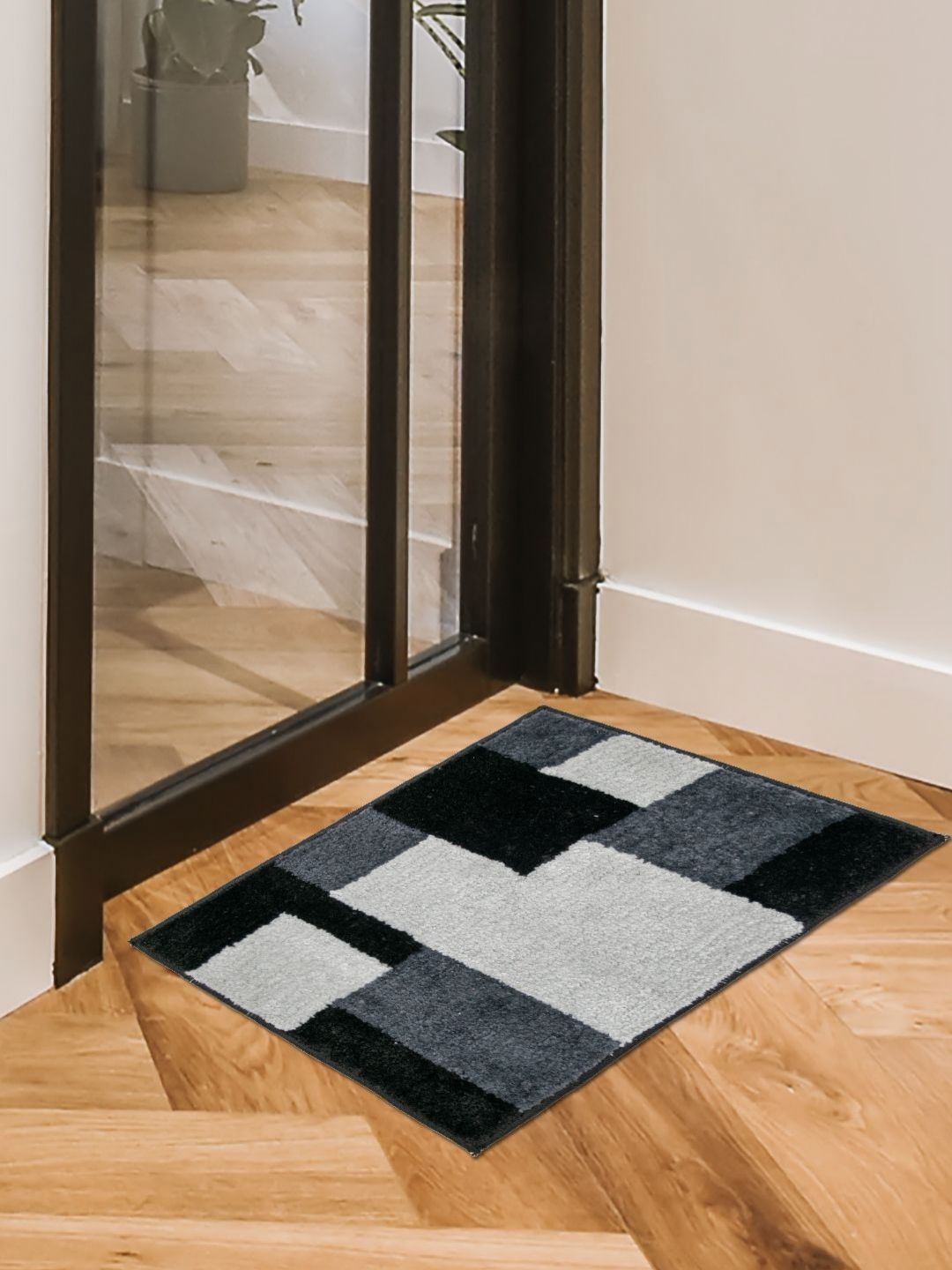 RANGOLI Black & White Printed Anti-Skid Doormat-image-40