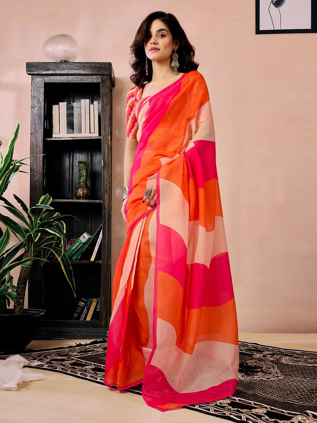 Mitera Colourblocked Pure Linen Ready to Wear Saree-picture-40
