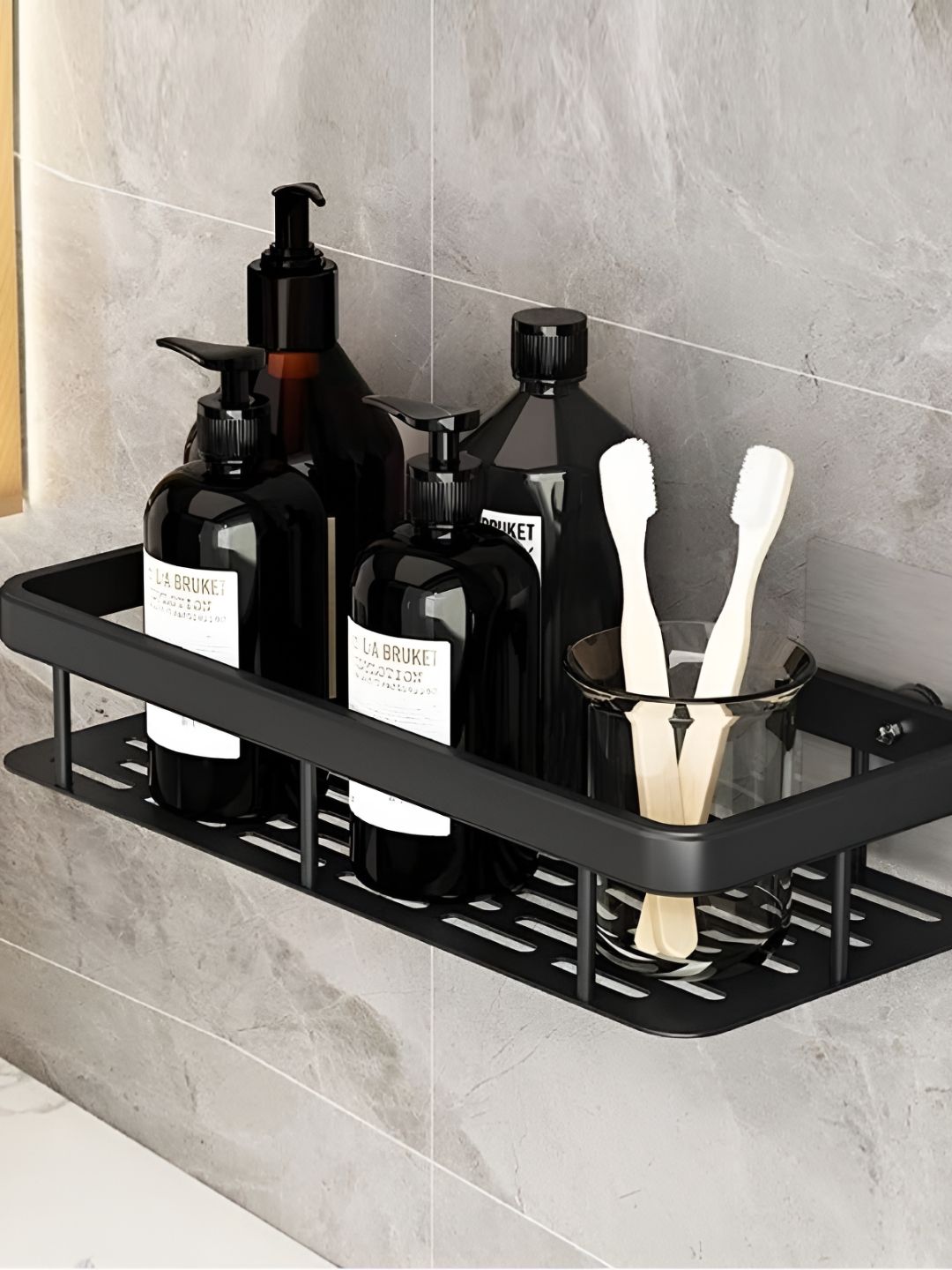 upkaranwale Black Solid Stainless Steel Bathroom Caddy-picture-16