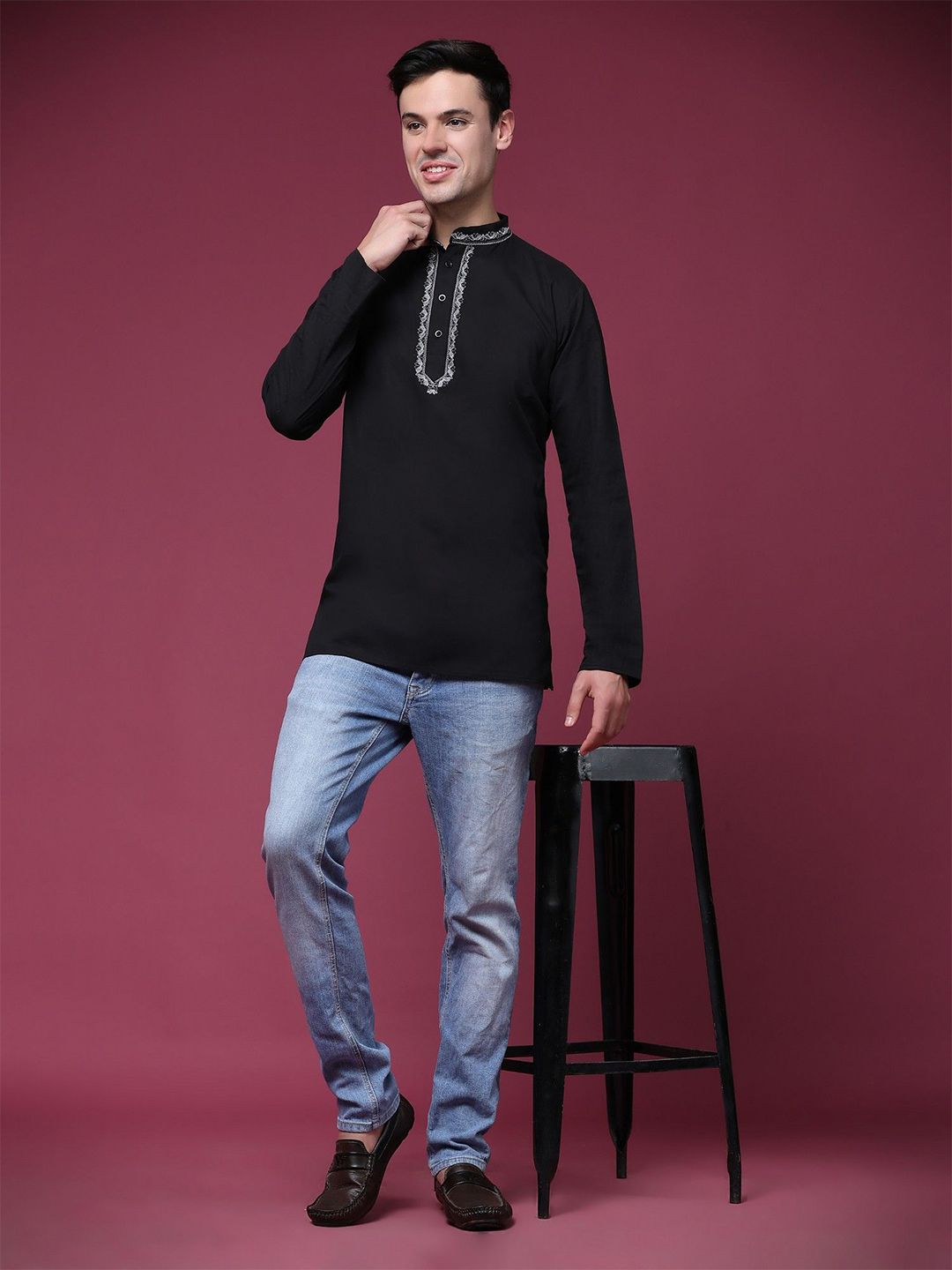 Moda Rapido Men Embroidered Thread Work Handloom Kurta-image-11