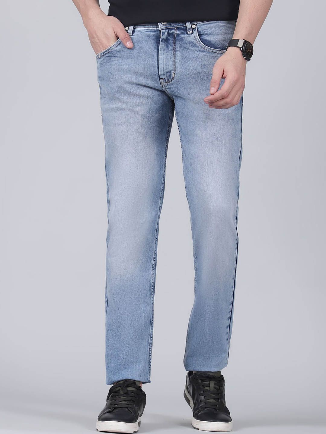 Cantabil Men Original Regular Fit Mid-Rise Heavy Fade Jeans-picture-17