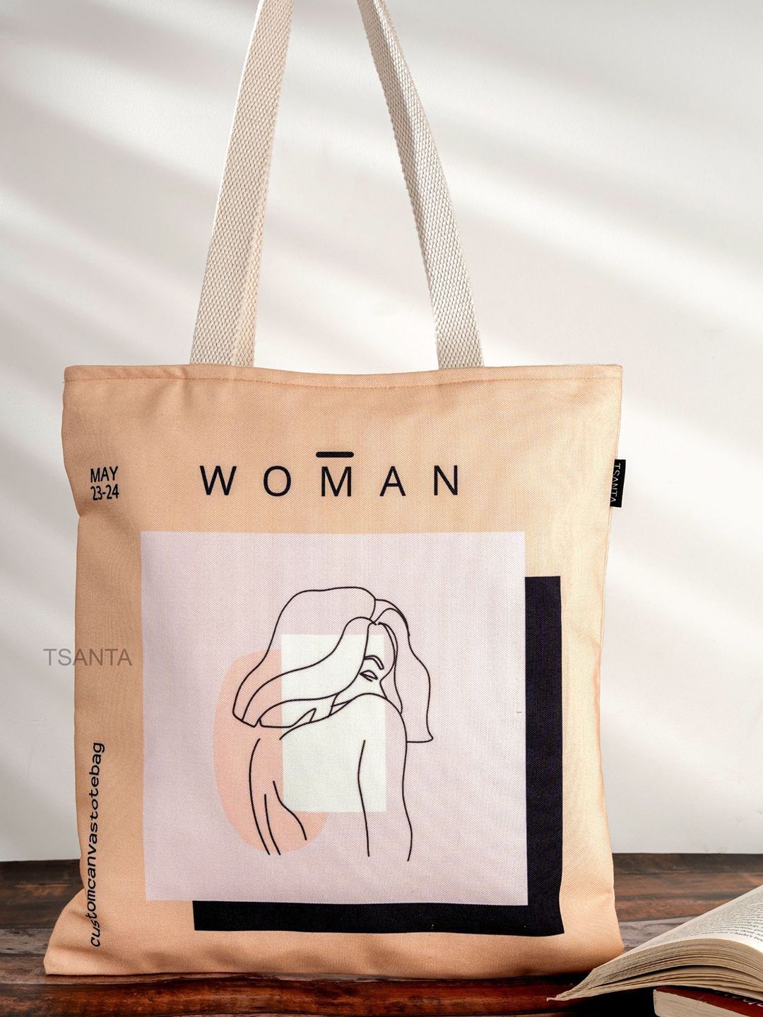 TSANTA Printed Shopper Tote Bag with Cut Work-picture-22