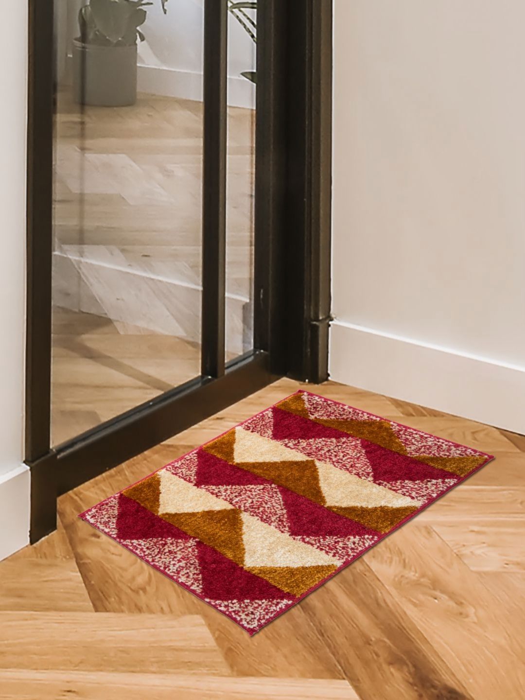 RANGOLI Red & Beige Printed Anti-Skid Doormat-picture-43