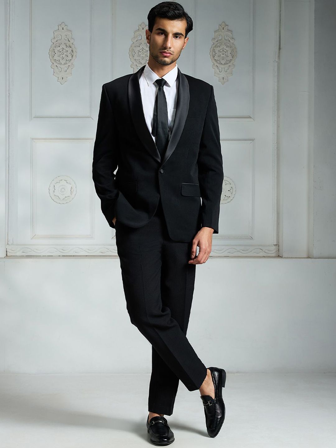 Rivaar By Rocky Star Men Shawl Collar Single Breasted Blazer-picture-51