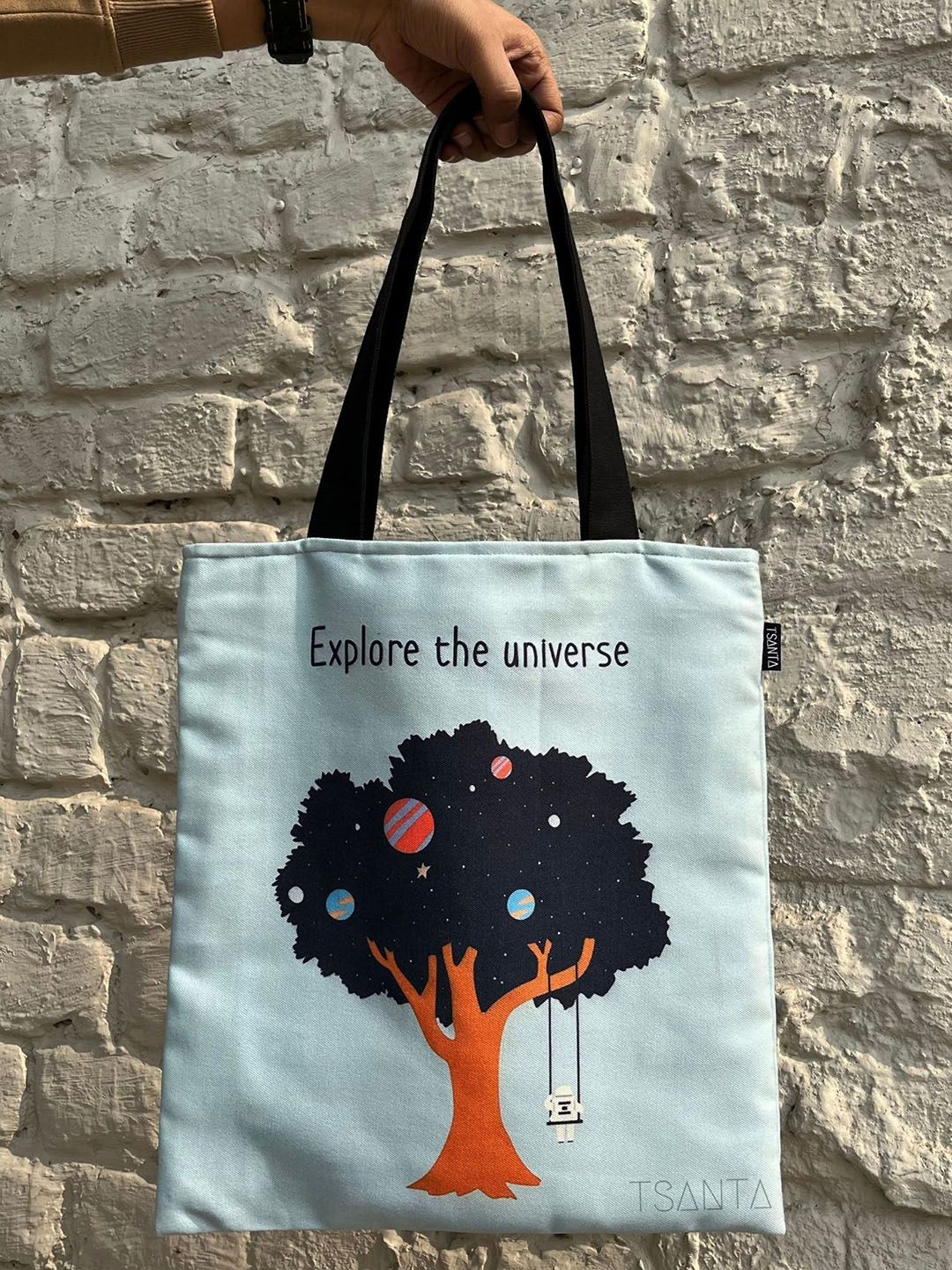 TSANTA Printed Shopper Tote Bag with Cut Work-picture-19