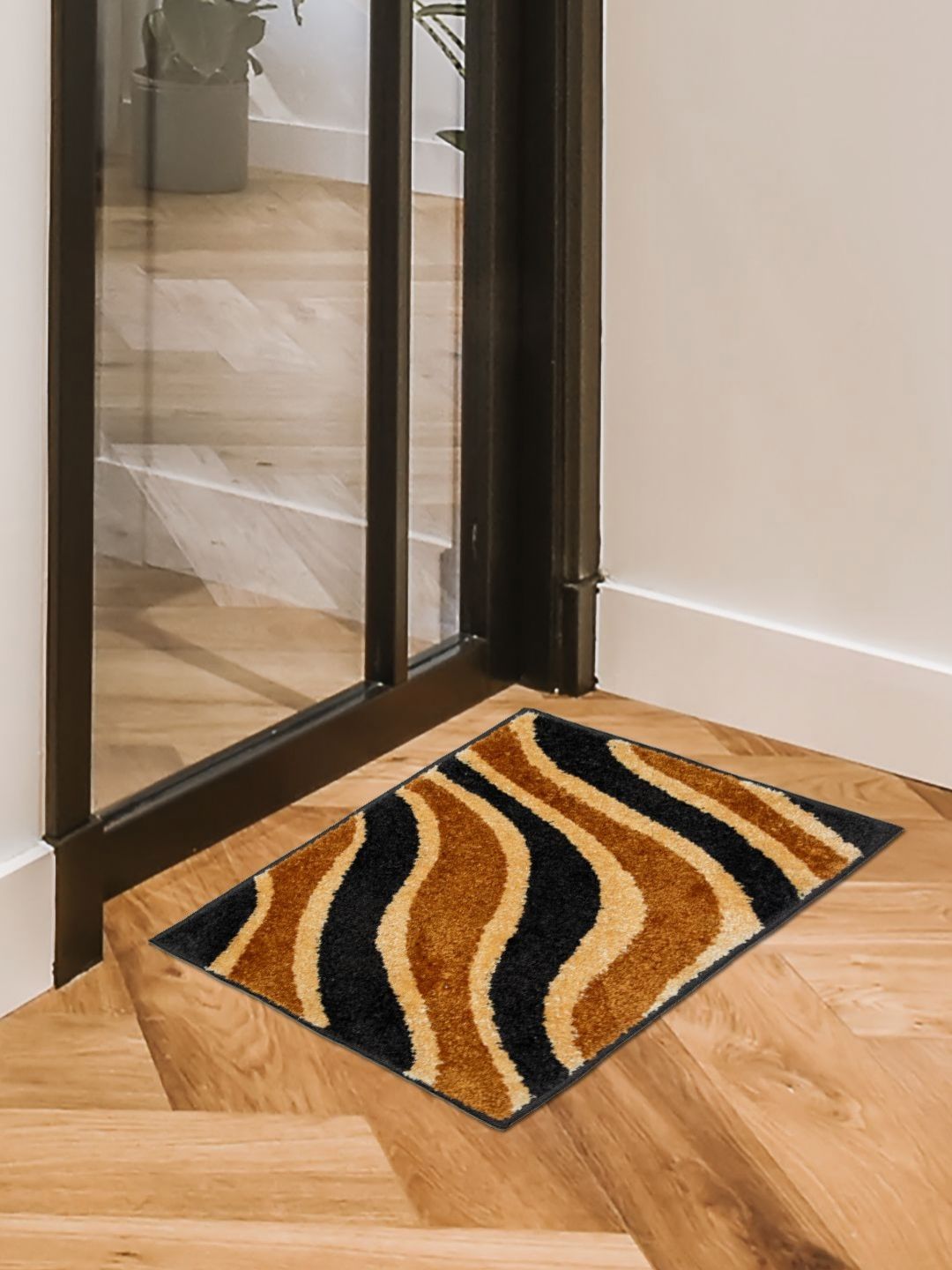 RANGOLI Black & Beige Printed Anti-Skid Doormat-picture-40