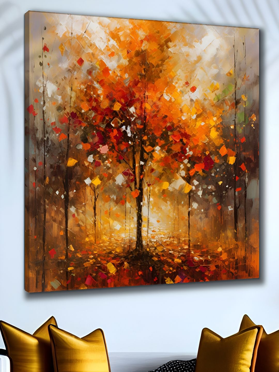 Myntra Elegant Homes Orange & Black Abstract Art Canvas Wall Art-picture-23