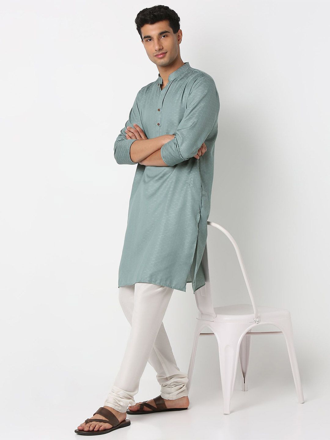 BELLAZO Men Thread Work Indie Prints Kurta-picture-14