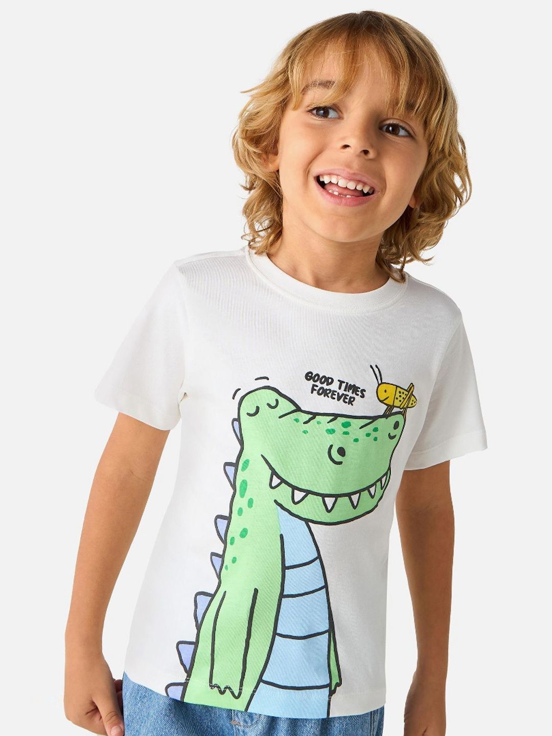 Juniors by Babyshop Boys Printed Pure Cotton Applique T-shirt-picture-52