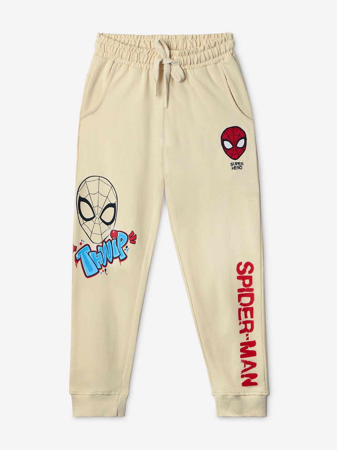 The Souled Store Boys Spider-Man Thwip Printed Pure Cotton Joggers-picture-42