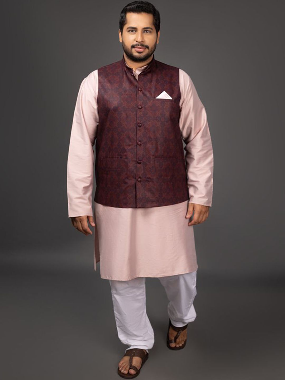 Sizeupp Mandarin Collar Nehru Jacket-picture-10