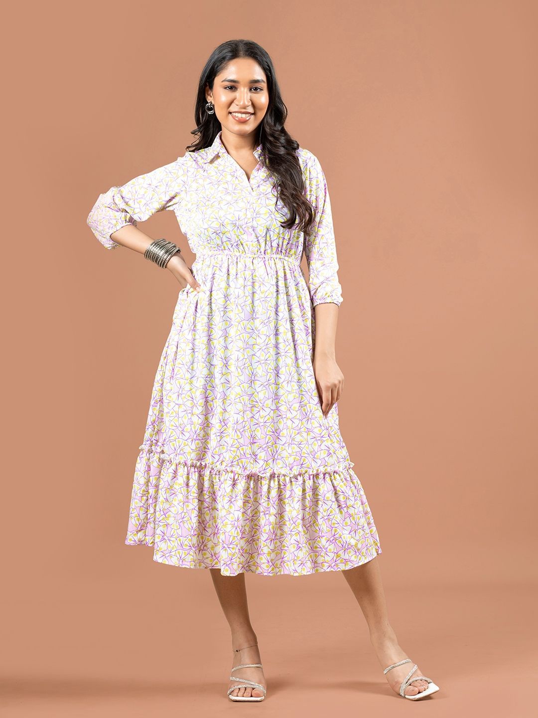 Fashfun Printed Cotton Fit & Flare Midi Dress-picture-33