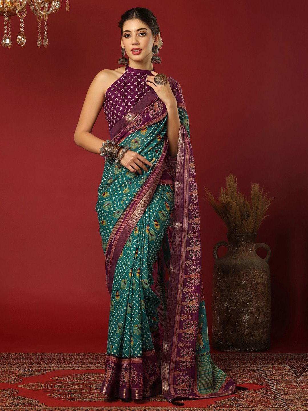 KALINI Bandhani Printed Pure Georgette Saree-picture-26