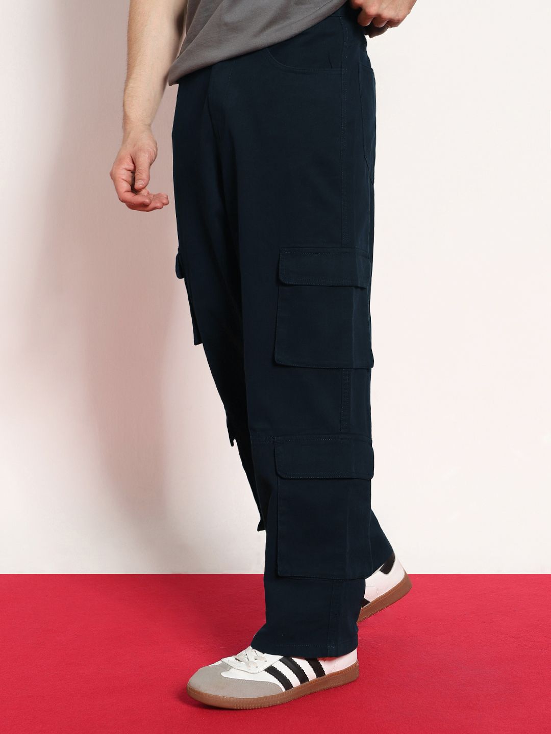 Urbano Fashion Men Loose Fit Cargos Trousers-picture-13