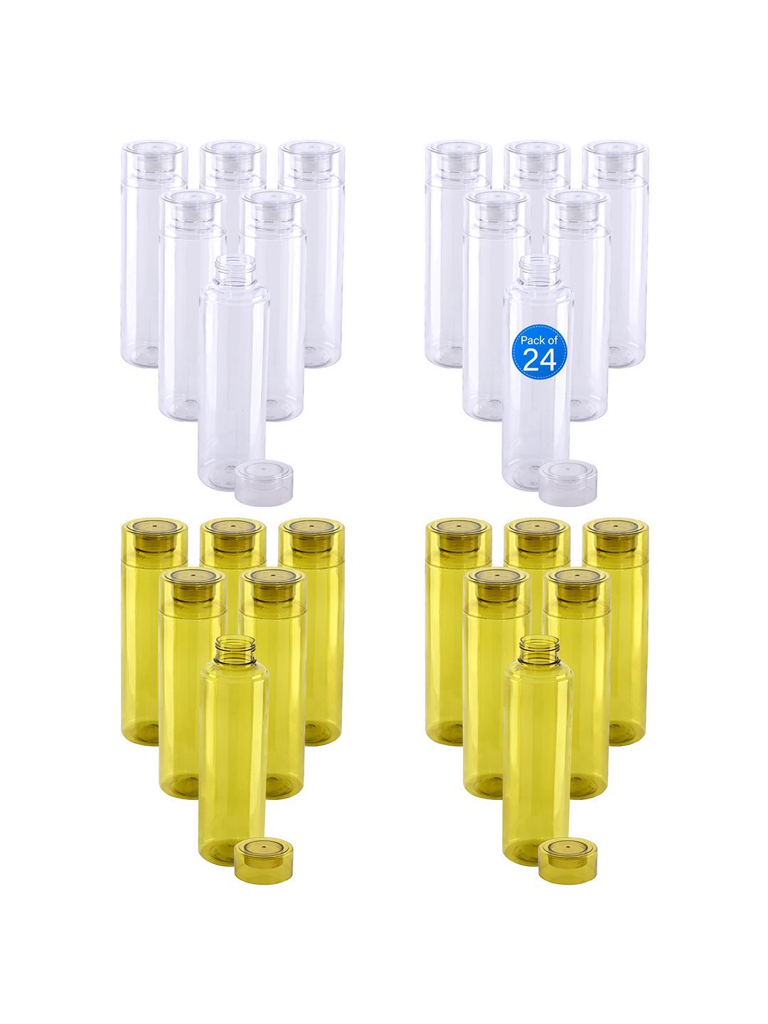 Kuber Industries White & Green 24 Pieces Rembo Loose Water Bottles-1 L Each-picture-24