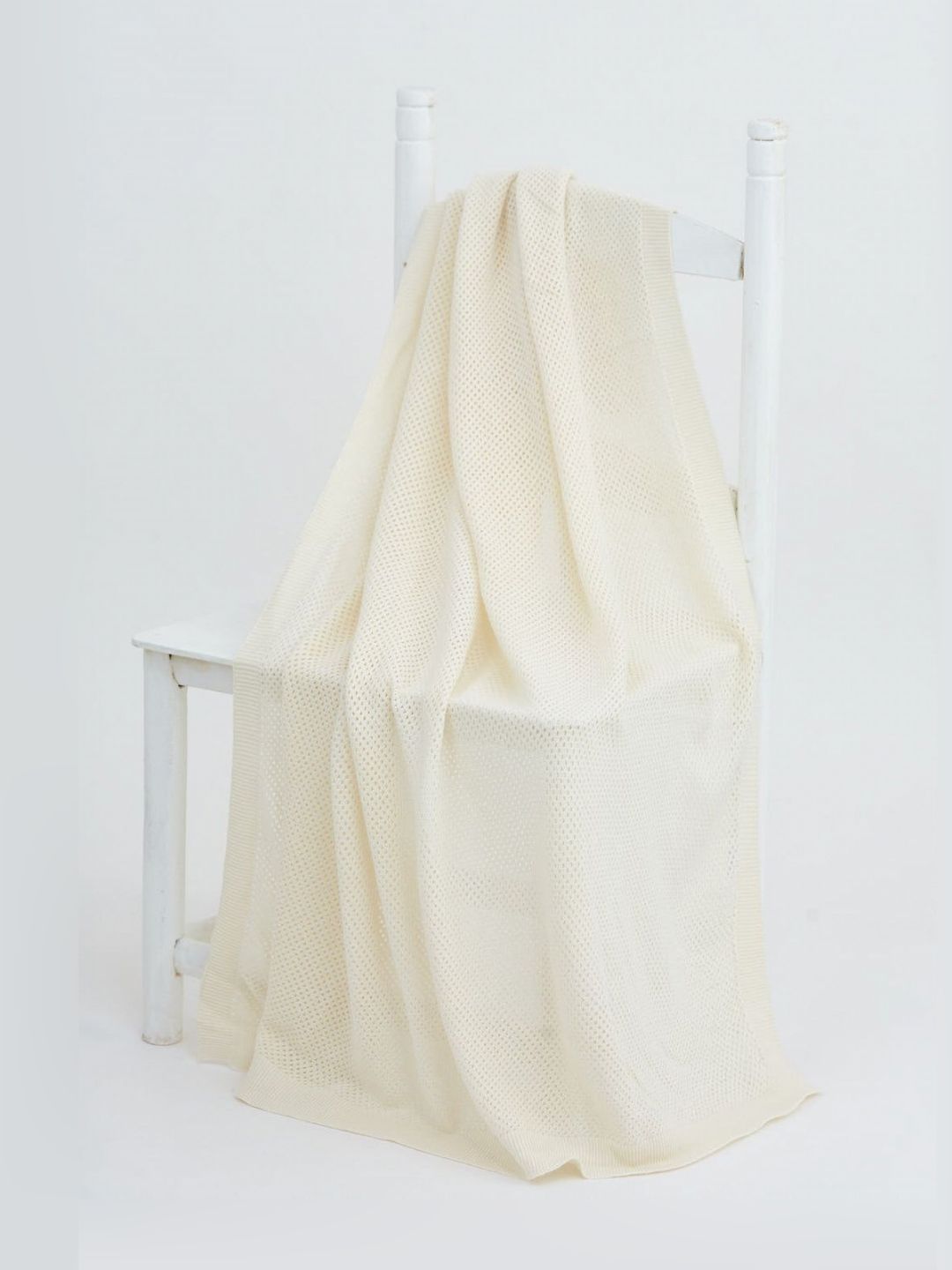 THE BABY TRUNK Cream-Coloured Ivory Dots Organic Cotton Mild Winter Single Bed Blanket-picture-11