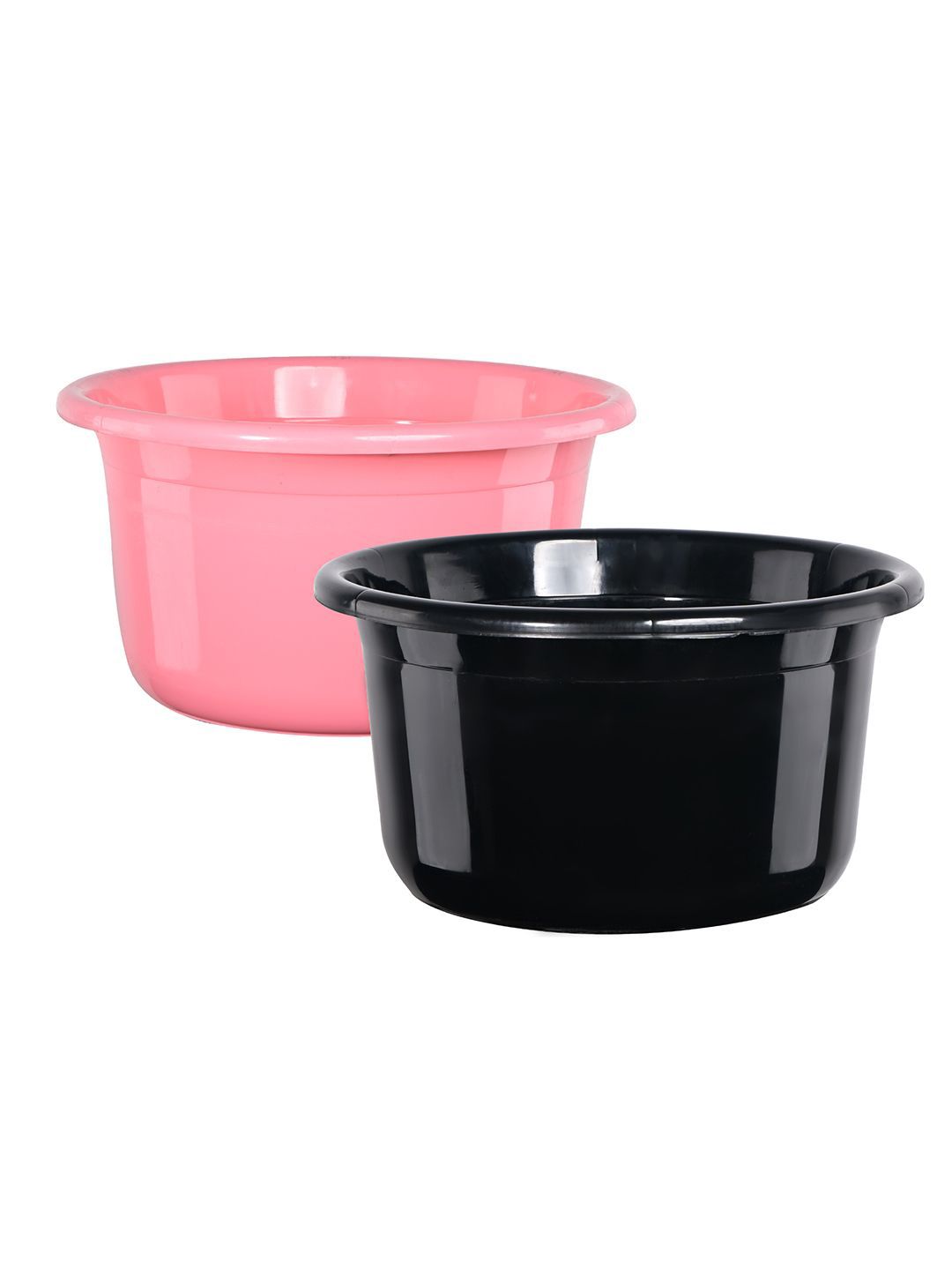 Kuber Industries Pink & Black 2 piece Solid Plastic Bath Accessories Set-picture-24