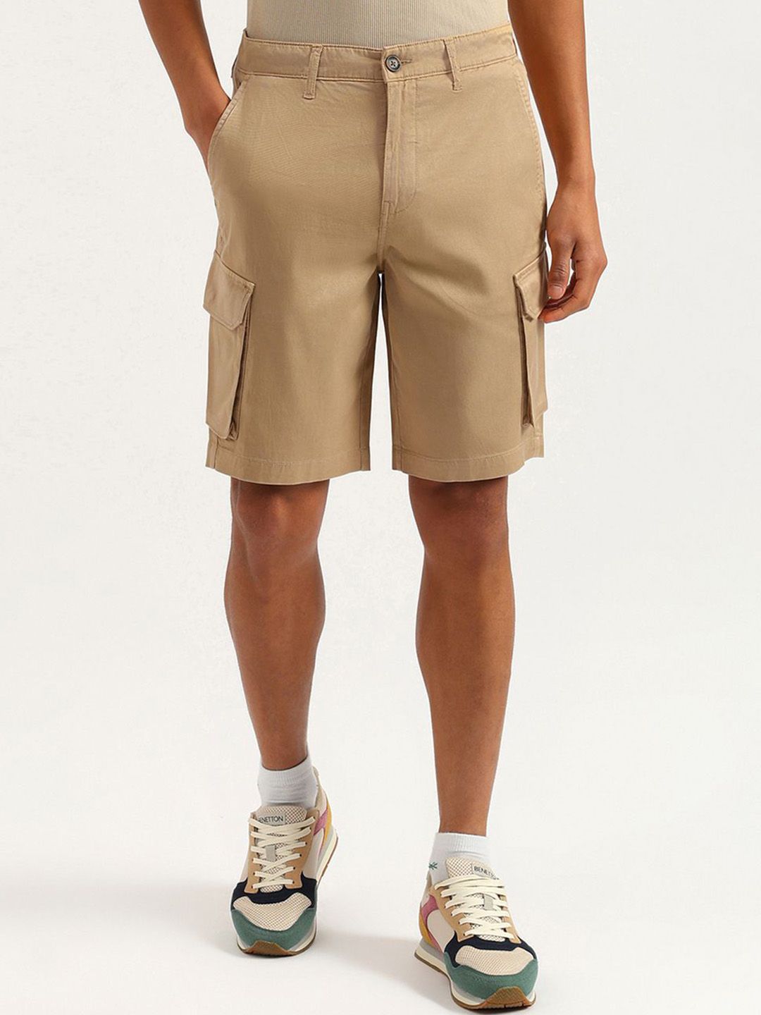 United Colors of Benetton Men Relaxed Fit Cargo Shorts-image-26