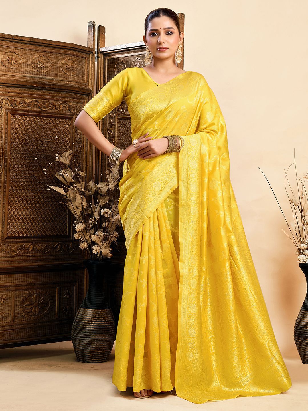 KALINI Woven Design Zari Silk Blend Paithani Saree-picture-30