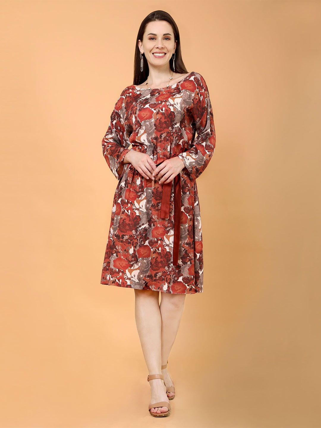 Tamiska By Narendra Kumar Women Floral Printed A-Line Dress-picture-38