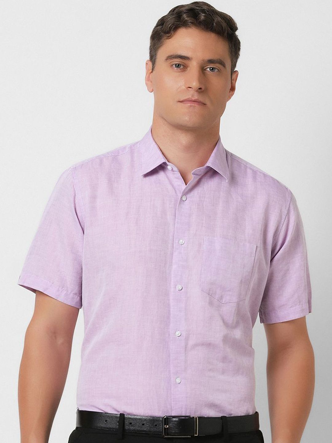 Van Heusen Men Solid Textured Formal Shirt-picture-39