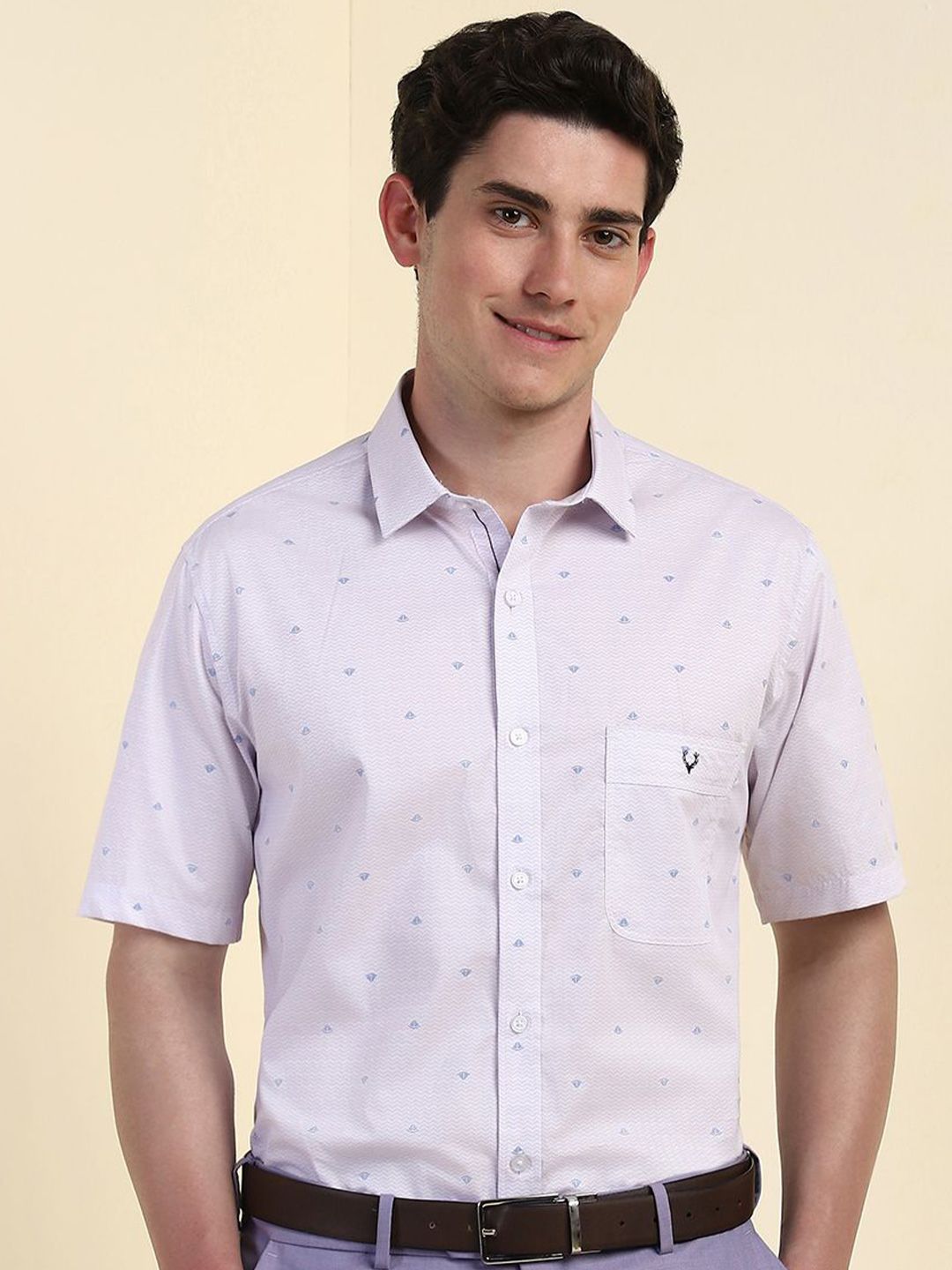 Allen Solly Men Printed Slim Fit Cotton Formal Shirt-picture-12