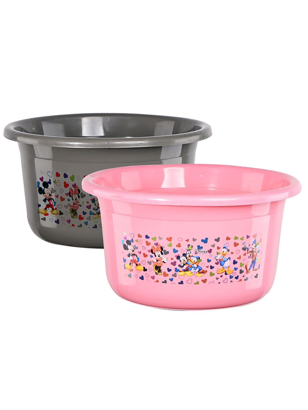 Kuber Industries Pink & Grey 2 Pieces Disney Printed Bath Tub 25Ltrs-picture-18