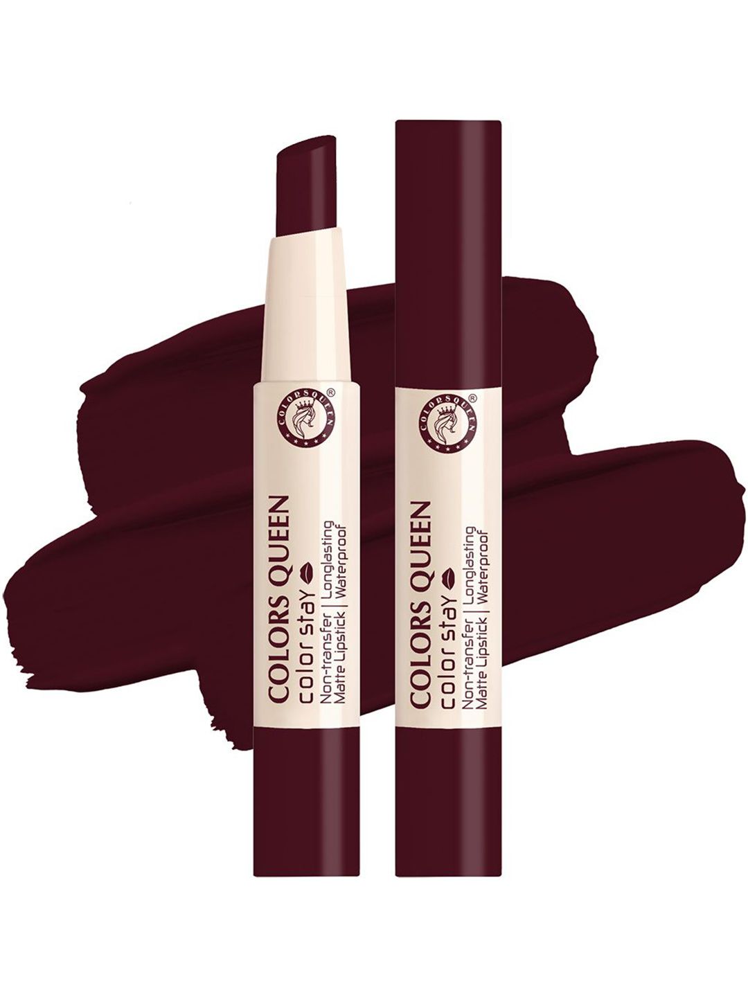 Colors Queen Color Stay Non-Transfer Waterproof Matte Lipstick- 2.1 g - Wine Mehroon 25-picture-36