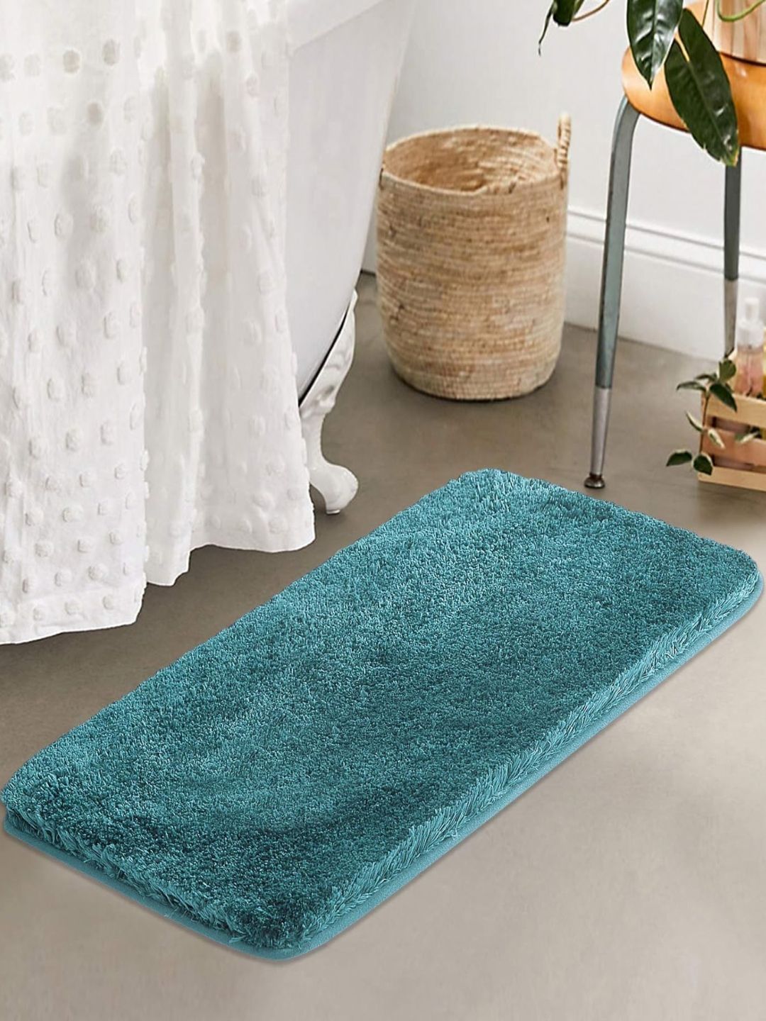AaHo Decor Teal Blue 2200 GSM Microfibre Anti-Skid Bath Rugs-picture-31