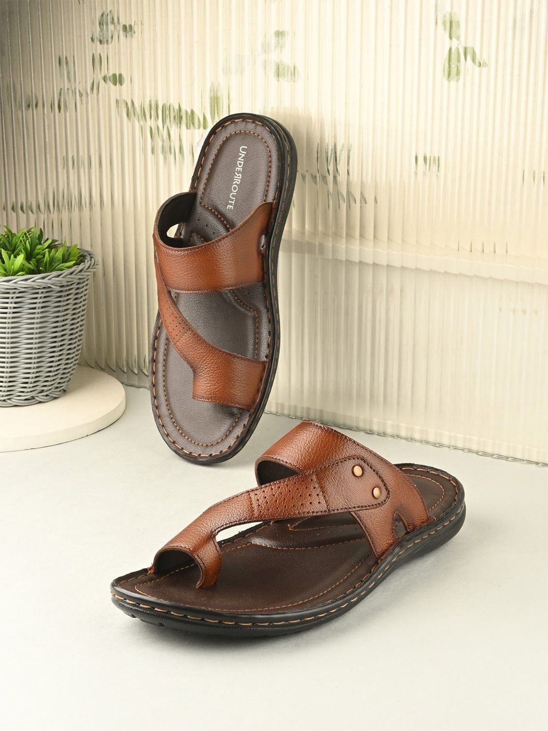 UNDERROUTE Men Leather Comfort Sandals-picture-21