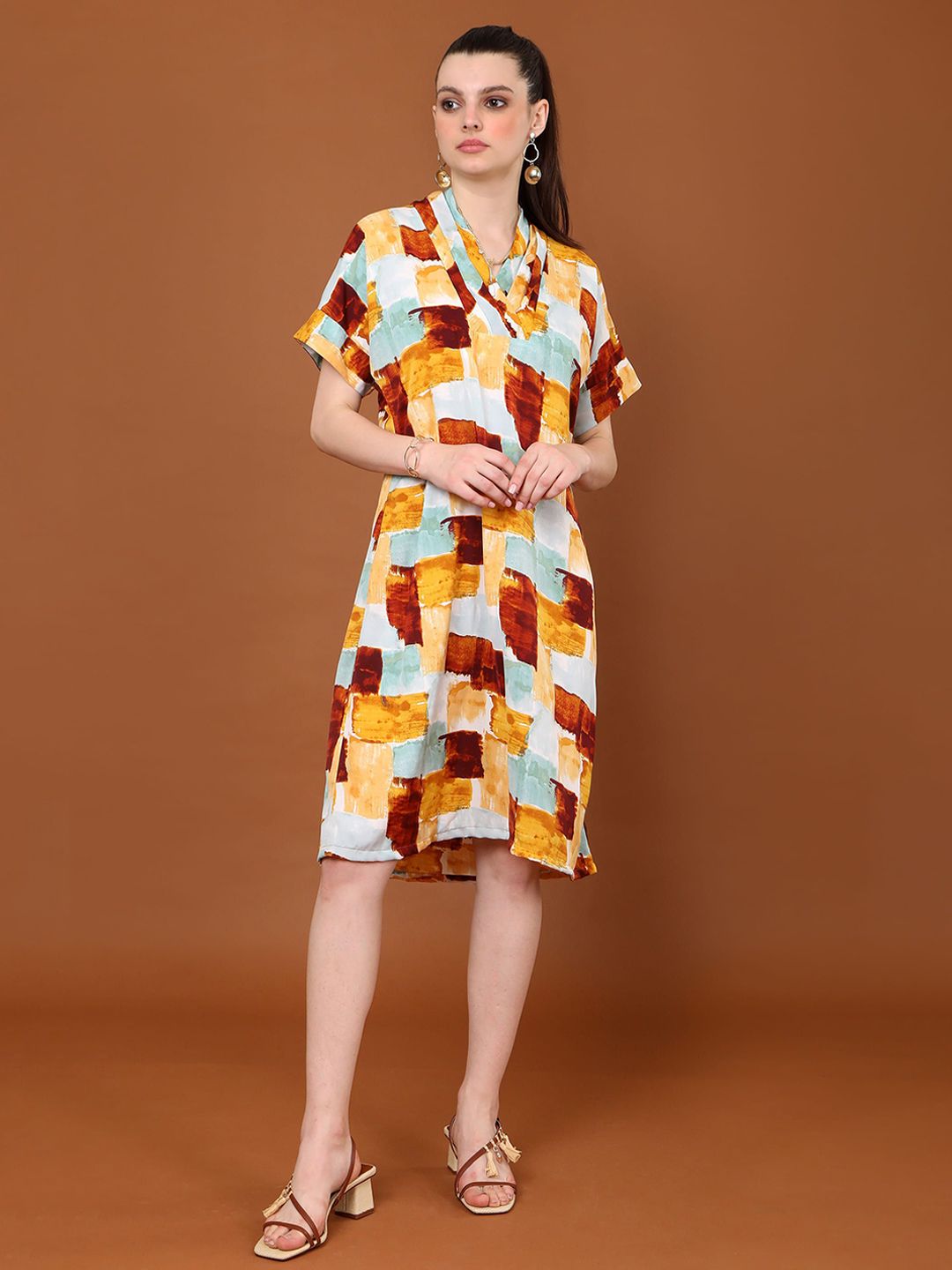 Tamiska By Narendra Kumar Women Printed Geometric Dress-picture-27