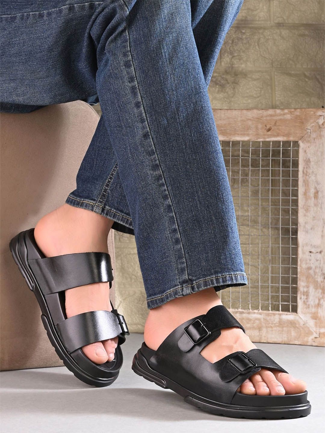 AfroJack Men Leather Comfort Sandals-picture-35