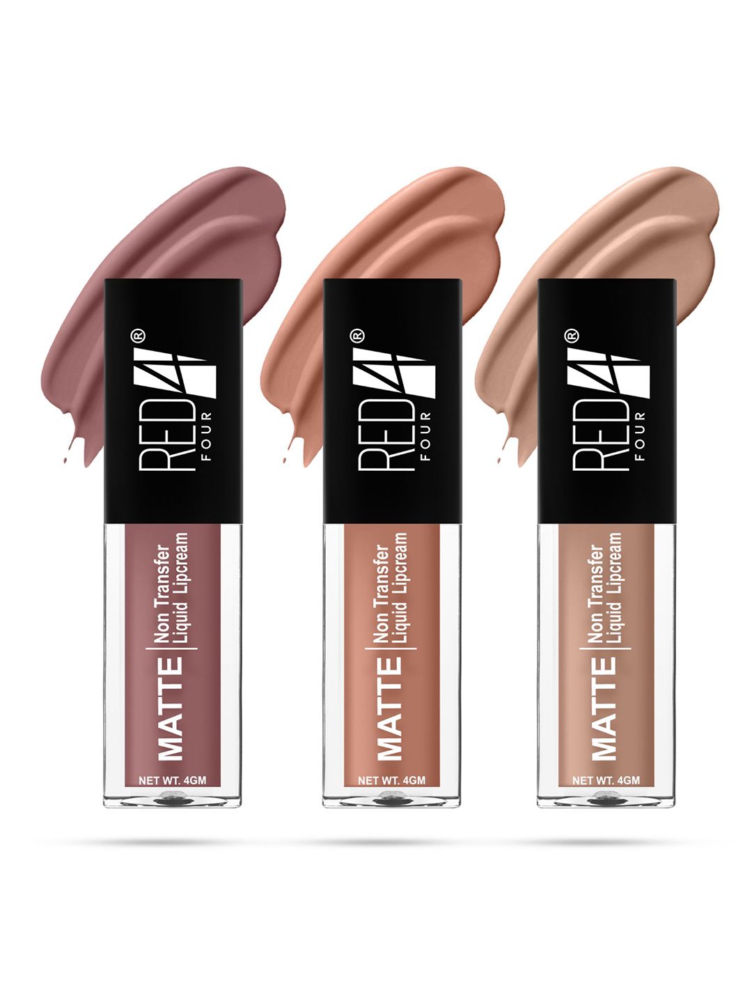 RED 4 Miss Perfect Set Of 3 Non Transfer Matte Liquid Lipstick 4 g Each - 215- 216 - 217-picture-29
