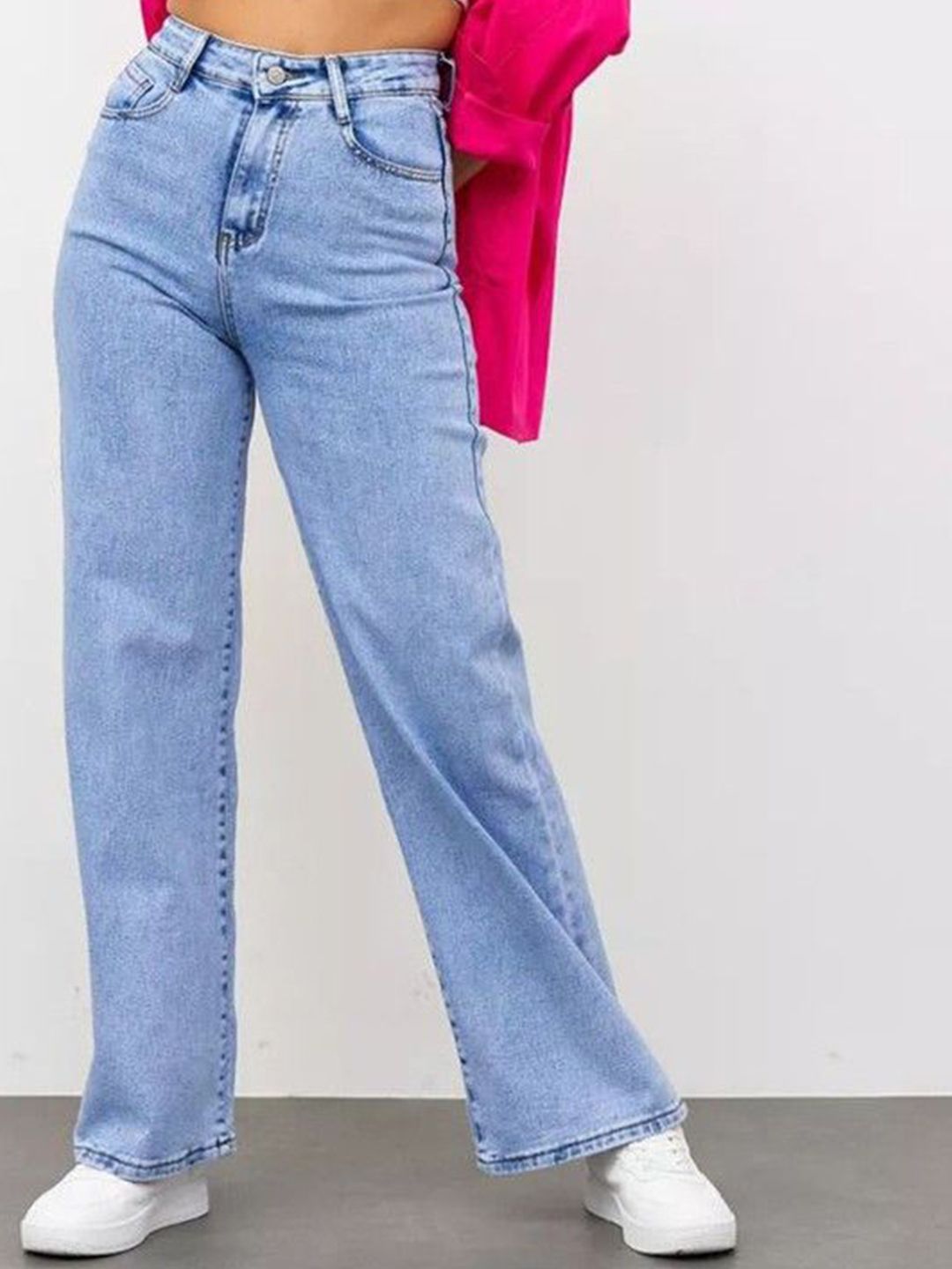 Shrutika Women Cotton Straight Fit High-Rise Stretchable Jeans