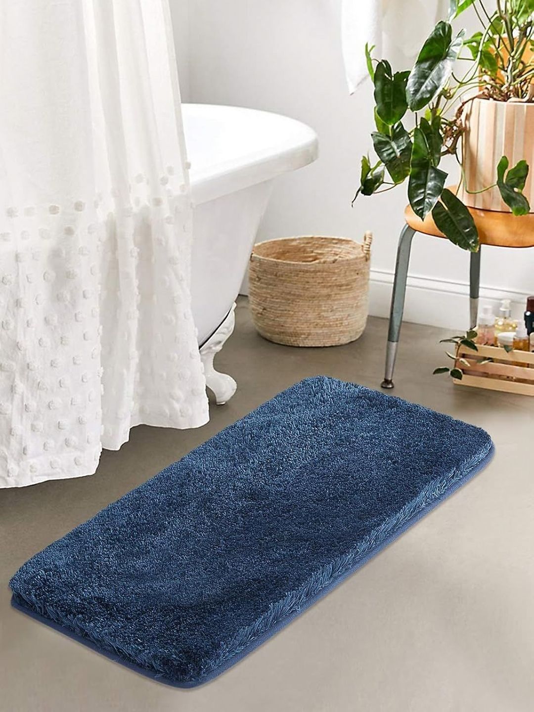 AaHo Decor Blue 2200 GSM Microfibre Anti-Skid Bath Rugs-picture-30