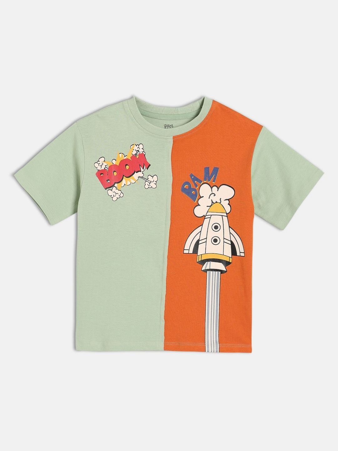 MINI KLUB Boys Colourblocked Round Neck Cotton T-shirt-picture-21