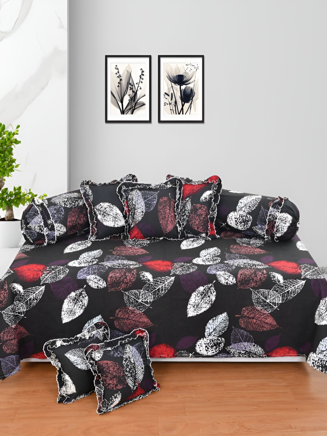Luxmi Cotton Fabrics Set Of 8 Floral Bedsheet With Bolster & Cushion Covers-picture-24
