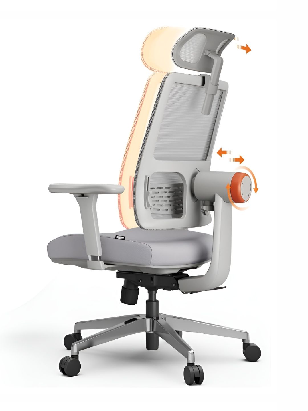 DROGO Grey Study Arm Chair With 4D Armrest