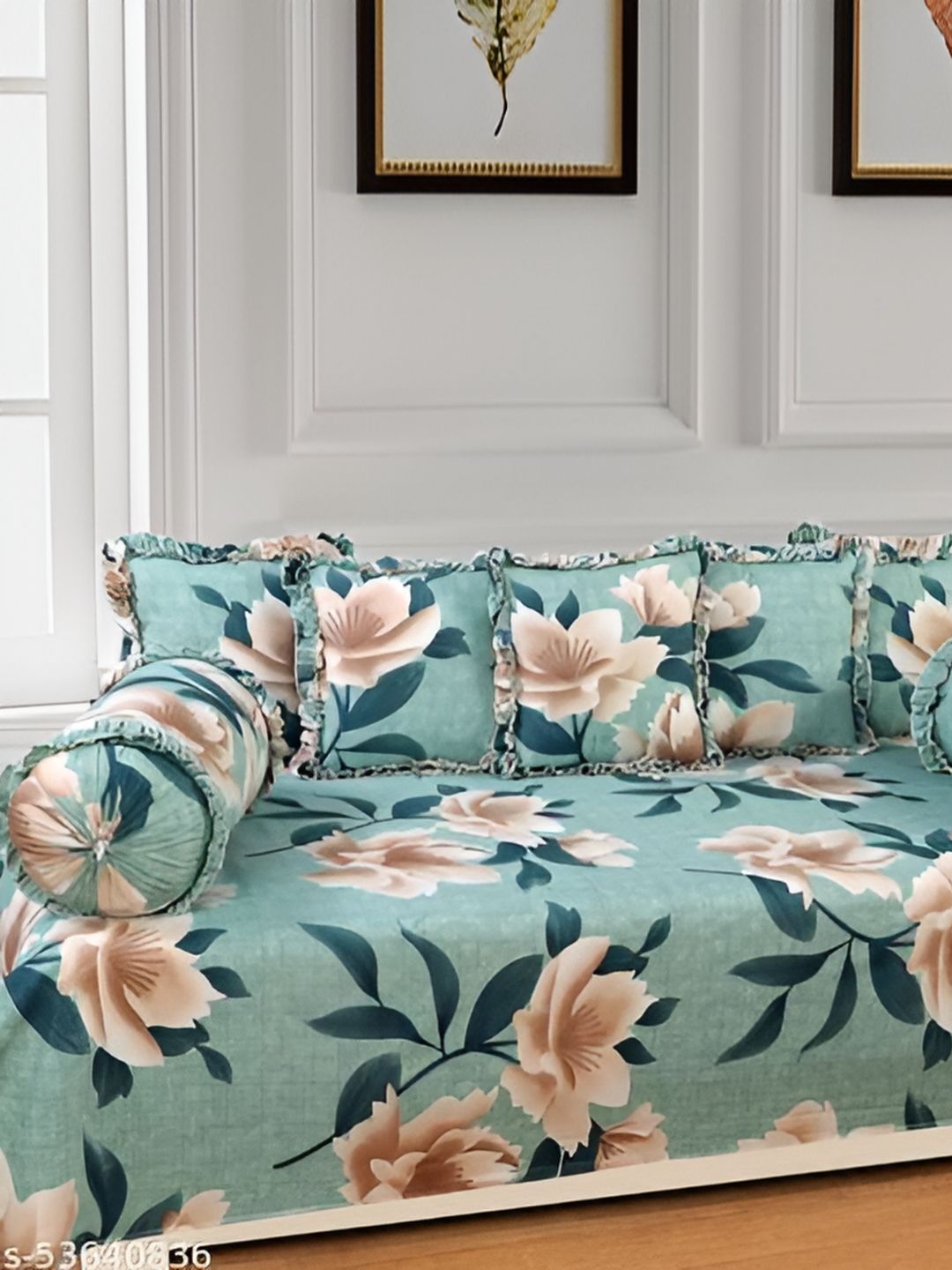 Luxmi Cotton Fabrics Set Of 8 Floral Bedsheet With Bolster & Cushion Covers-picture-23