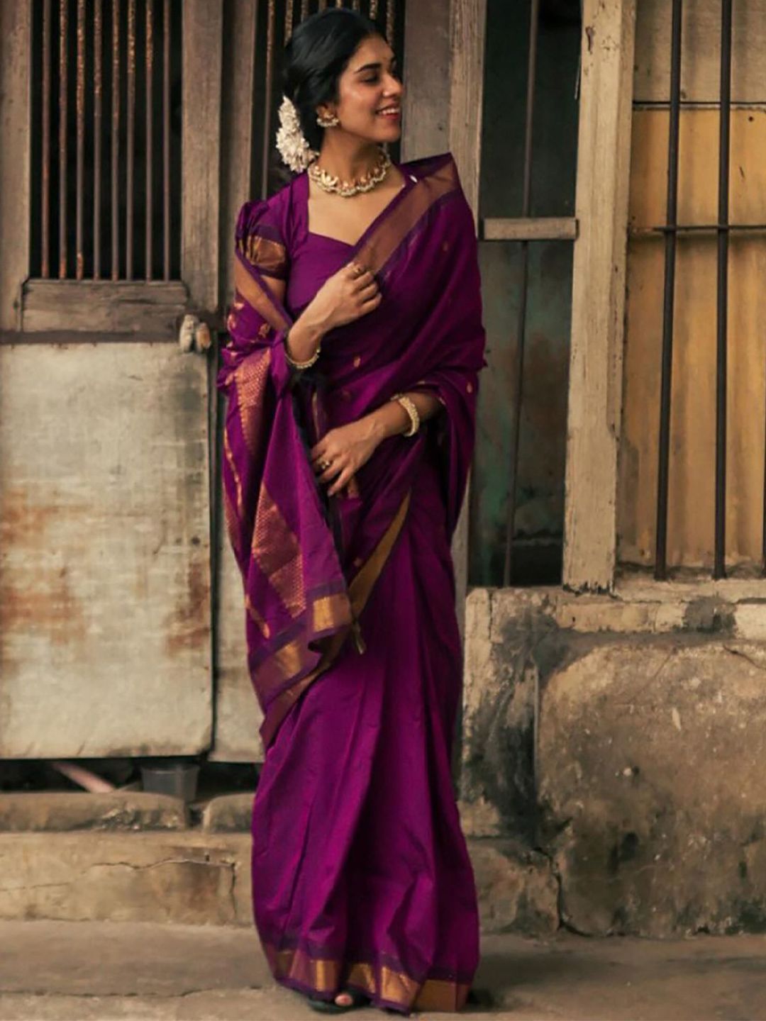 KALINI Floral Woven Design Zari Banarasi Saree-picture-15