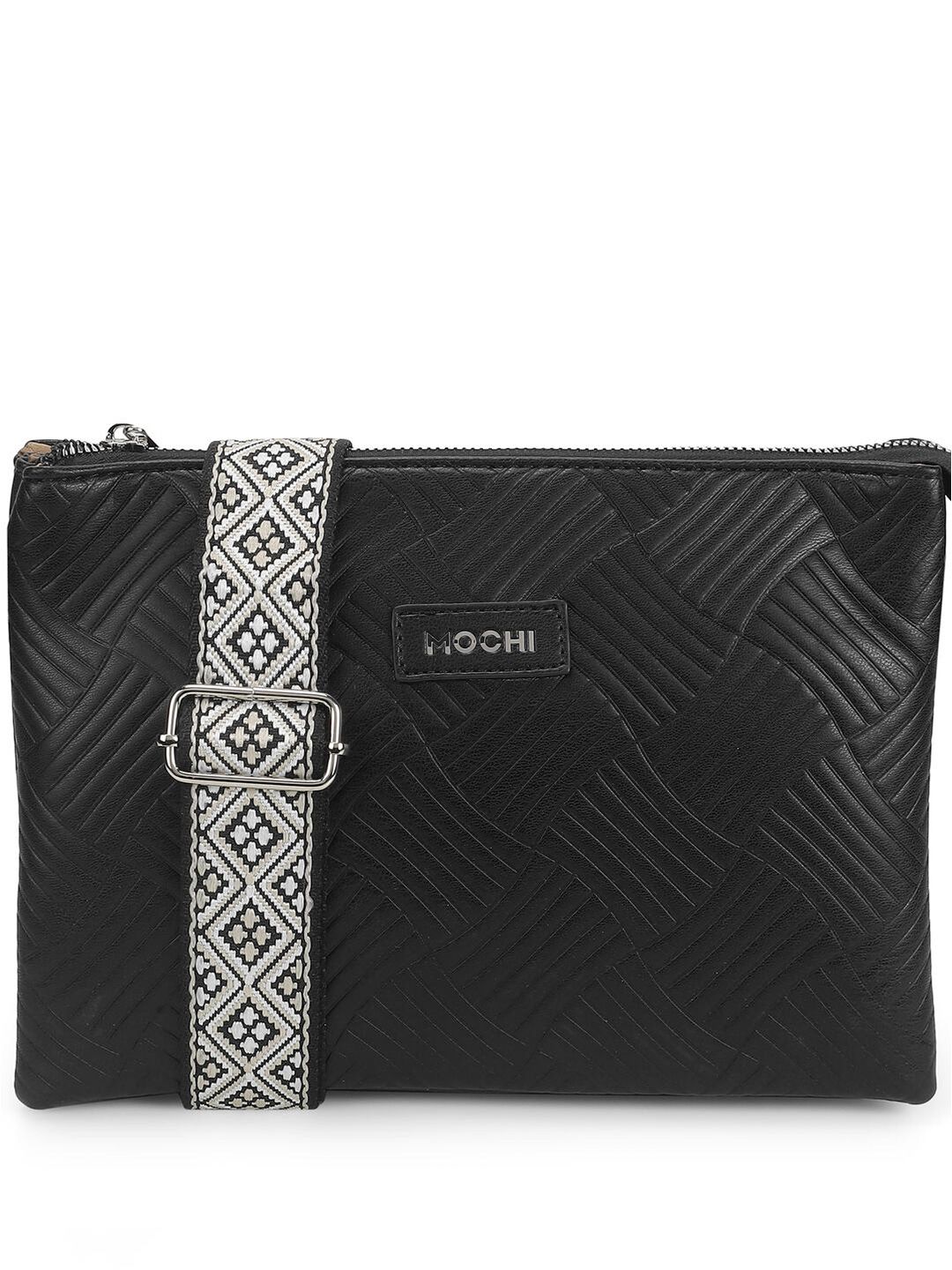 Mochi Geometric PU Structured Sling Bag with Quilted-picture-24