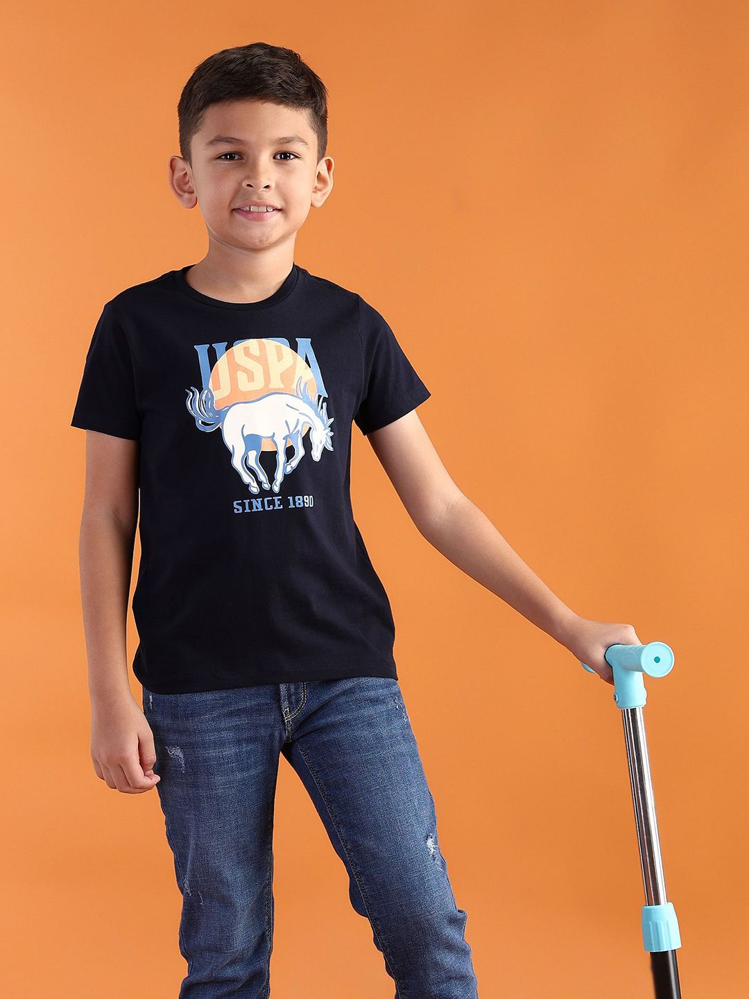 U.S. Polo Assn. Kids Boys Printed Pure Cotton T-shirt-picture-43